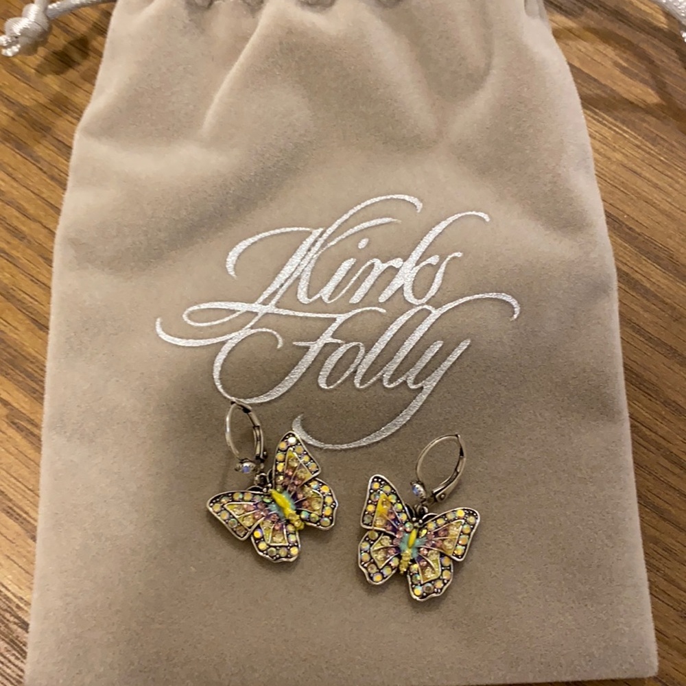 Kirks Folly Lighten Up Butterfly Earrings-New